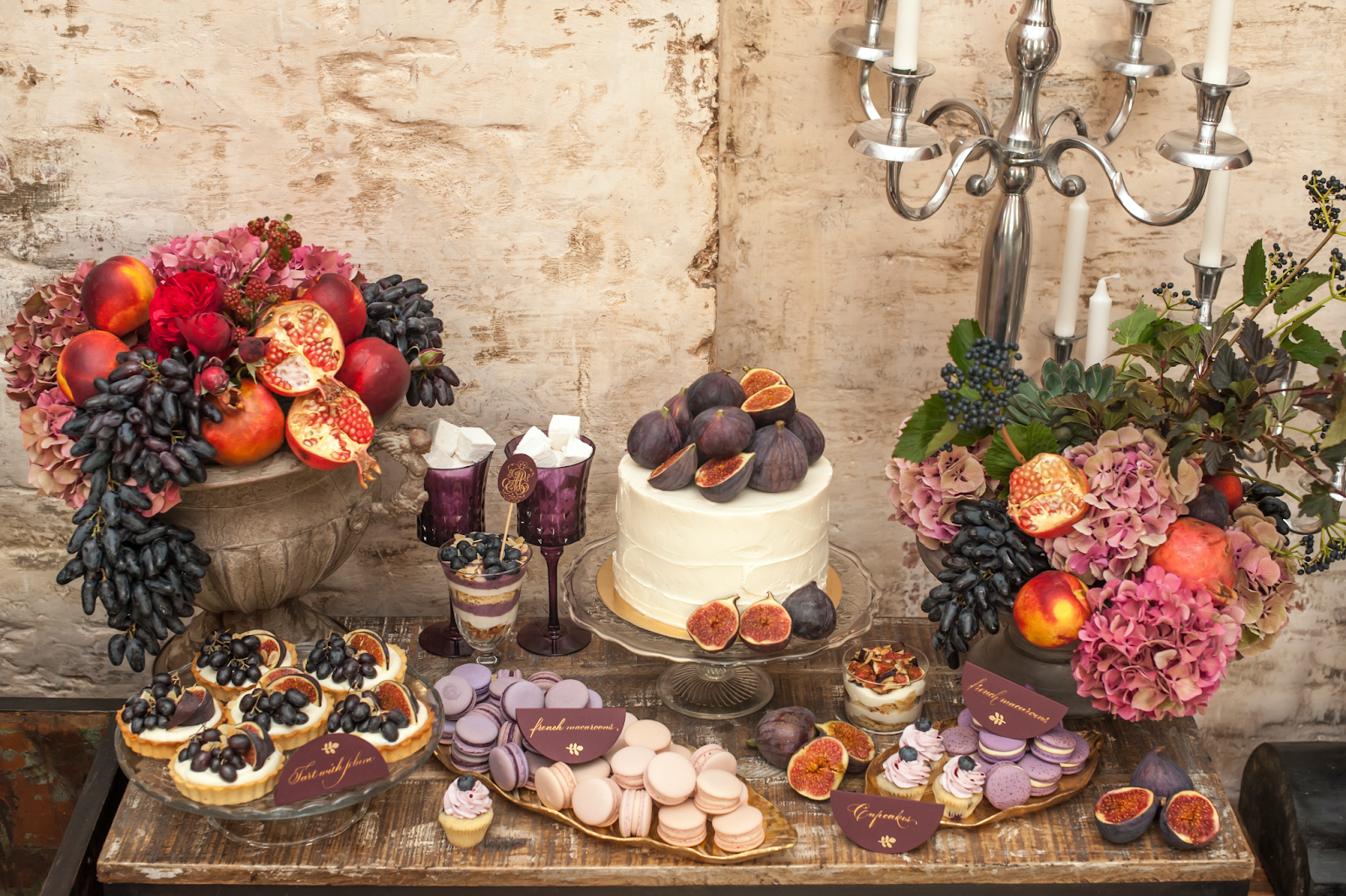 A wedding desert table for the Bella Mansions blog