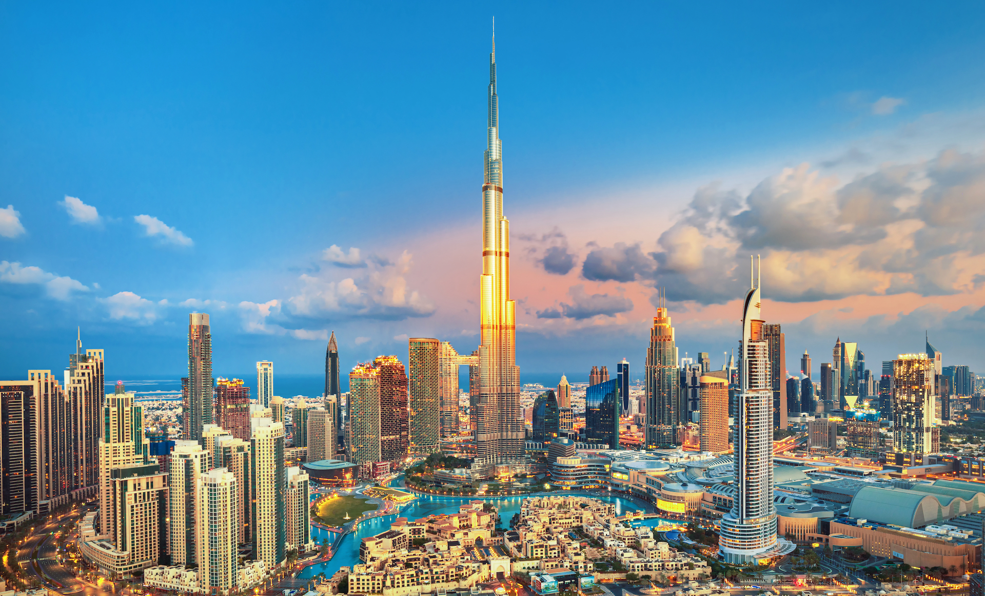 A picture of Dubai's skyline for Bella Mansions blog about 2023 honeymoon destinations